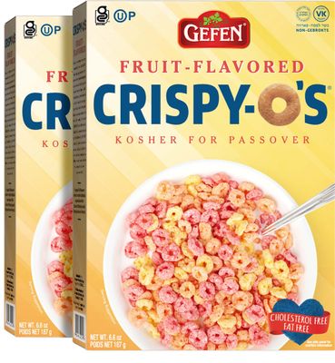 Gefen Fruit Flavored Crispy-O&#39;s Gluten Free Cereal 6.6oz (2 Pack), Grain Free, Low Calorie, Fat Free, Cholesterol Free, Kosher for Passover, Low Sodium