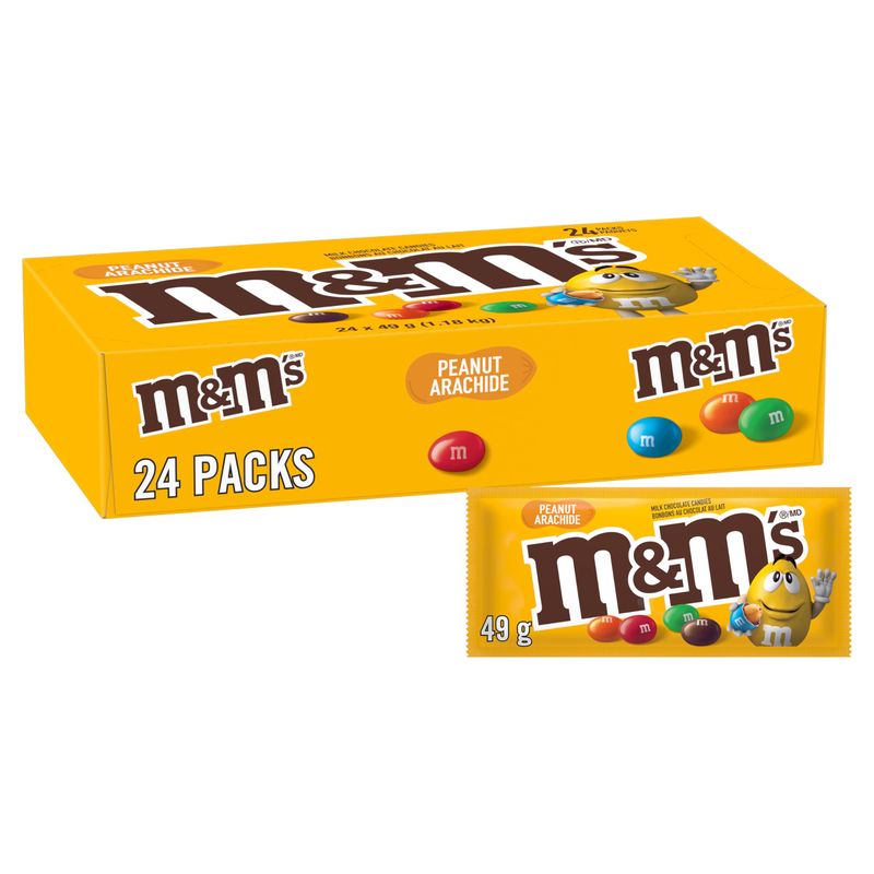 M&amp;M's Peanut Candies (49g/1.7 oz.) per pack, 24-Count {Imported from Canada}