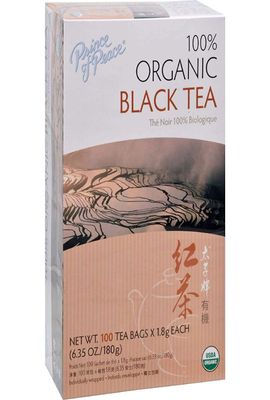 Prince of Peace Organic Black Tea, 100 Tea Bags - 100% Organic Black Tea - Unsweetened Black Tea - Lower Caffeine Alternative to Coffee - Herbal Health Benefits