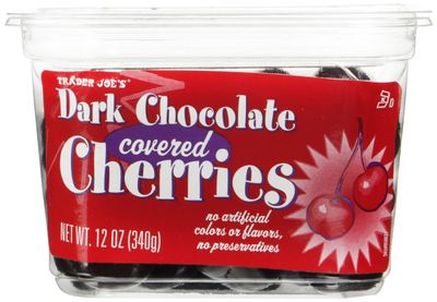 Trader Joe&#39;s Dark Chocolate Covered Cherries No Artificial Colors or Flavors, No Preservatives ,12 OZ