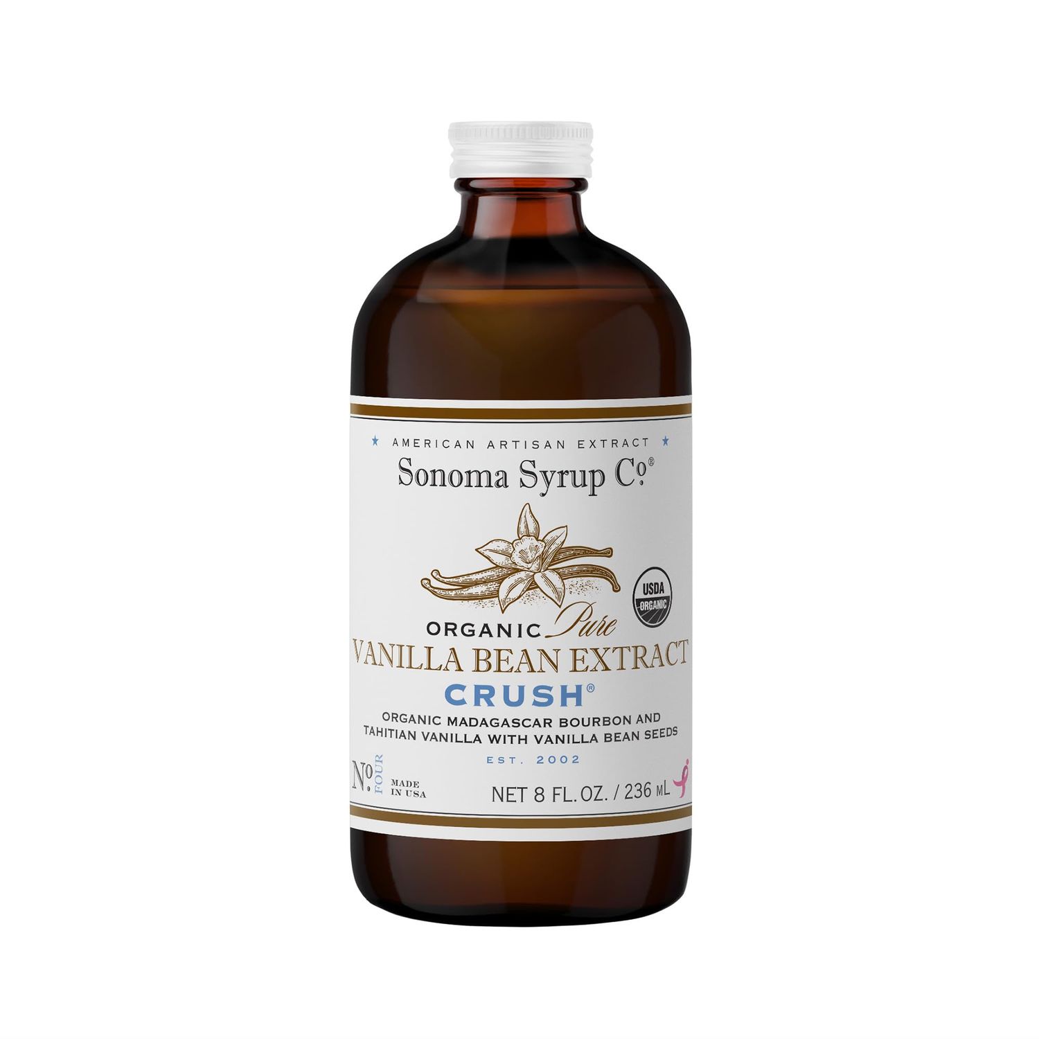 Sonoma Syrup Co Organic Pure Vanilla Bean Extract Crush, 8 oz