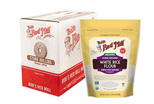 Bob&#39;s Red Mill Organic White Rice Flour - 24 Ounce (Pack of 4) - Gluten Free, Non-GMO, Vegan