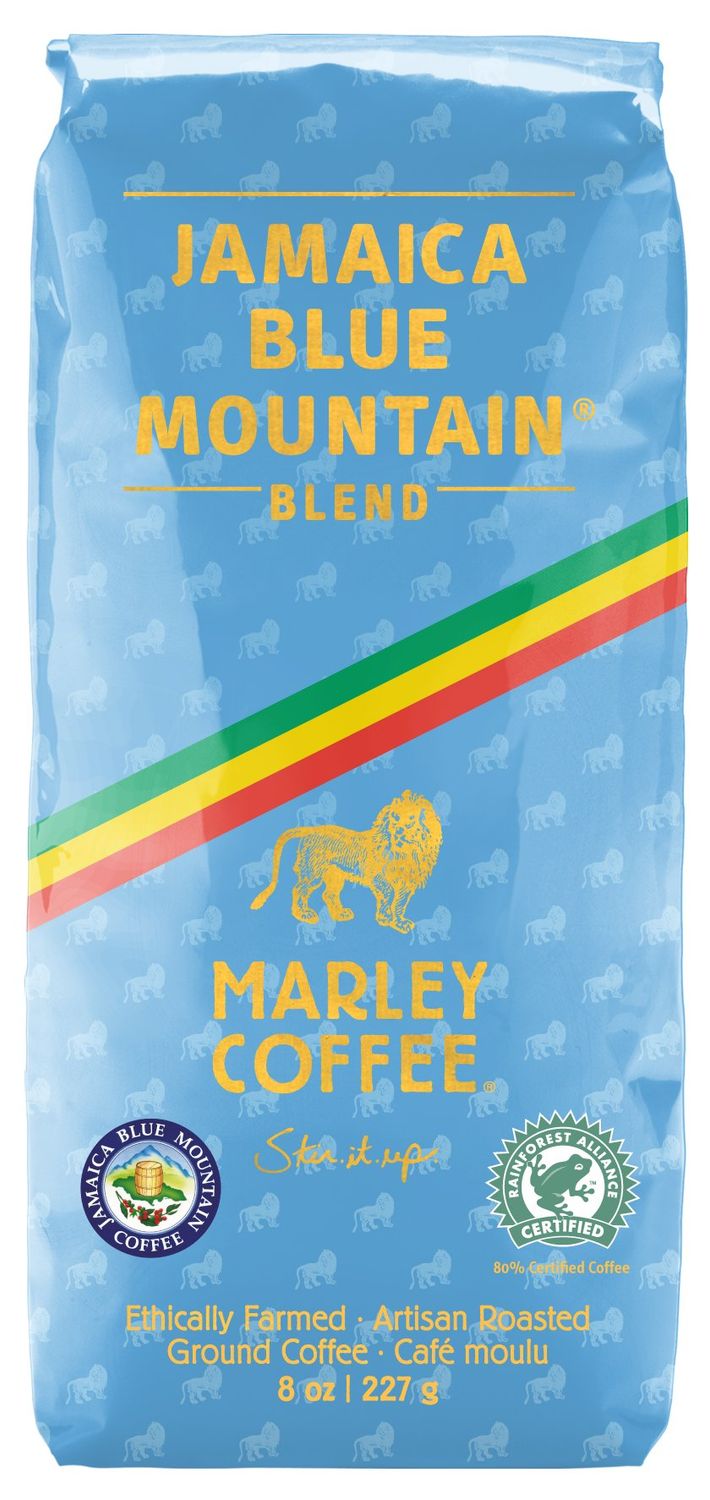 Marley Coffee Smile Jamaica, Jamaica Blue Mountain Blend Ground Coffee, 8 Ounce