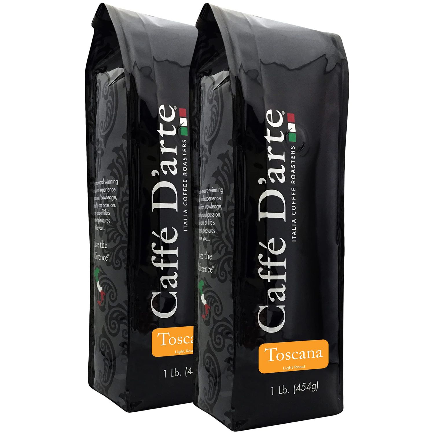 Caffe D&#39;arte Toscana Ground Coffee, 1 Pound, Pack of 2