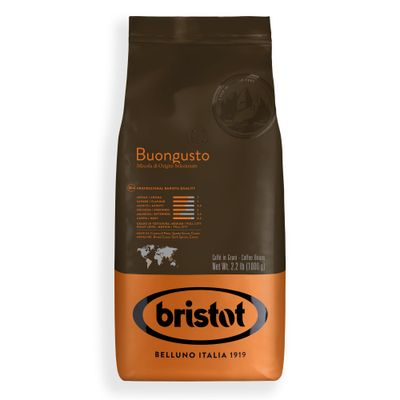 Bristot Buongusto Italian Espresso Beans | Italian Coffee Beans Whole | Medium Roast | Low Acid | 2.2 lb/1kg