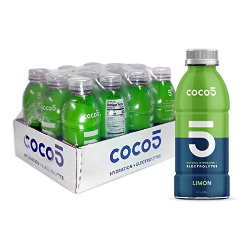 COCO5 Clean Sports Hydration Limon Flavor | 100% Natural | 50% Less Sugar | Nothing Artificial | Non-GMO | Gluten Free | Developed by Pro Trainers for Pro Athletes | 16.9 Ounce (Pack of 12)
