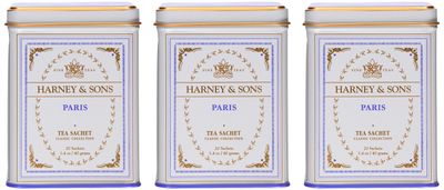 Harney &amp; Sons Paris Black Tea Sachet Collection, All Natural - Classic Tin of 20 Sachets, 1.4 Ounce 20 Count (Pack of 3)