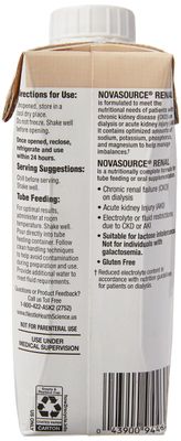 NOVASOURCE (2.0 kcal/mL) RENAL Mocha Formula for Patients on DIALYSIS (475 Calories, 22g Protein) 8 fl oz (Pack of 24)
