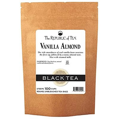 The Republic of Tea - Vanilla Almond Black Tea Super Refill, 100 Tea Bags, Naturally Caffeinated