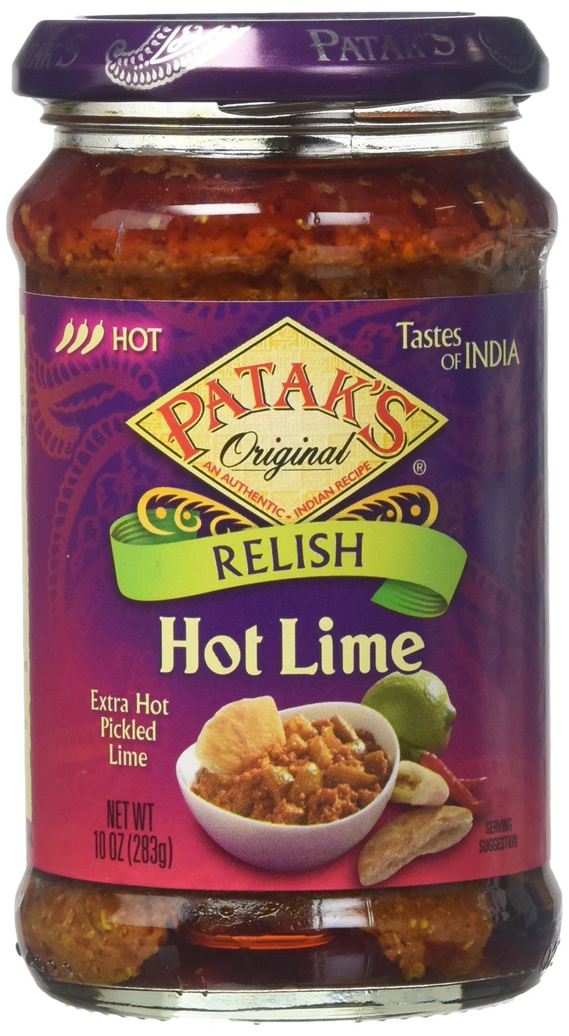 Patak&#39;s Hot Lime Relish Spicy &amp; Fruity Extra Hot 10oz