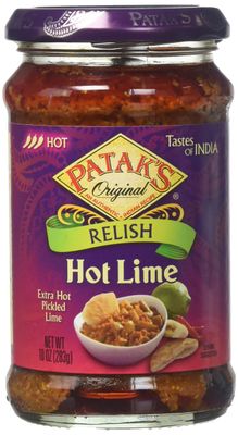 Patak&#39;s Hot Lime Relish Spicy &amp; Fruity Extra Hot 10oz