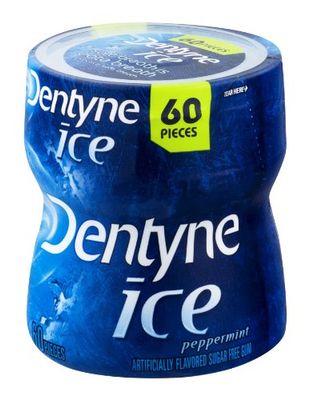 Dentyne Ice Sugar Free Gum Peppermint 60 Pieces, (1 Bottle).