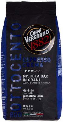 Caffe Vergnano Espresso Roast Crema 800 Blend Whole Bean Coffee | 2.2 Lb Bag (1 kilo) | Imported from Italy