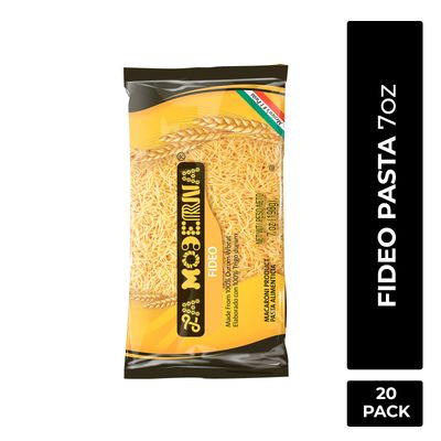 LA MODERNA, Fideos, Pasta, Hecha con Smola de Trigo Durum, Enriquecida con Vitaminas y Hierro, 7 oz, Pack de 20