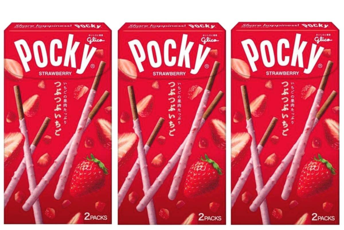 Glico POCKY, Chocolate stick snacks,Strawberry3