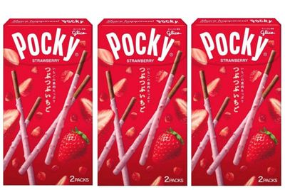 Glico POCKY, Chocolate stick snacks,Strawberry3