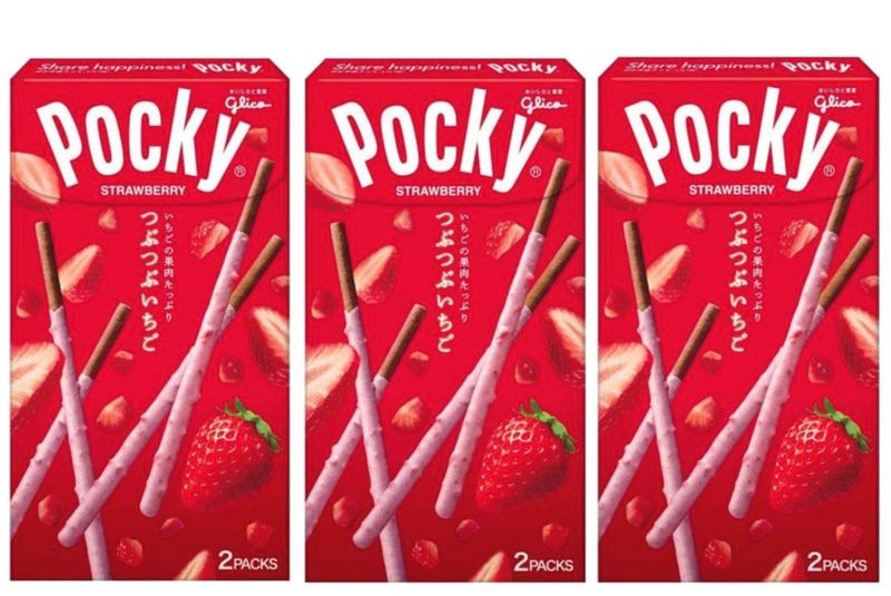 Glico POCKY, Chocolate stick snacks,Strawberry3