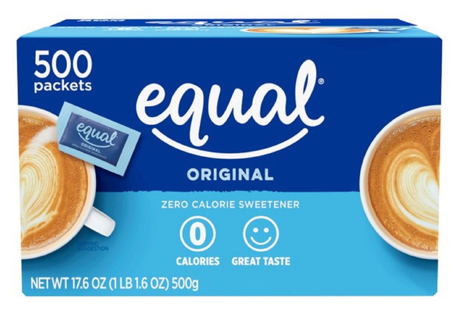 EQUAL 0 Calorie Sweetener, Sugar Substitute, Zero Calorie Sugar Alternative Sweetener Packets, Sugar Alternative, 500 Count