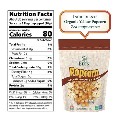 One 20 oz Eden Foods Organic Popcorn Kernels