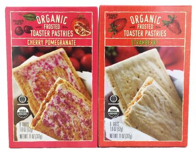 Trader Joe&#39;s Organic Frosted Toaster Pastries, Cherry Pomegranate &amp; Strawberry 6 Tarts Each Flavor. 11 Oz Bundle