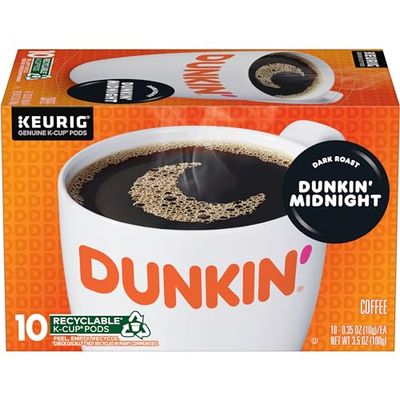 Dunkin&#39; Midnight Dark Roast Coffee, 60 Keurig K-Cup Pods
