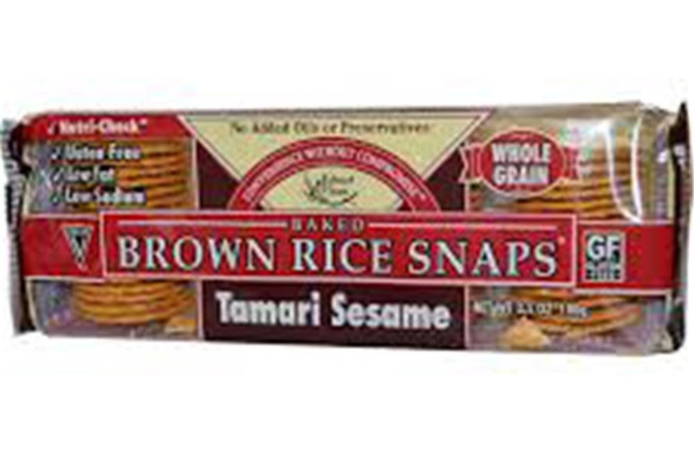 Edward &amp; Son&#39;s Tamari Sesame Brown Rice Snaps - Oven Baked, Whole Grain, Gluten Free, Low Sodium, Low Fat, Non-GMO Project Verified, USDA Organic - 3.5 Oz (Pack of 12)