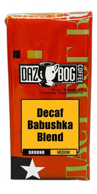 Dazbog Coffee | Decaf Babushka Blend | Ground | 11 oz. | Grandma&#39;s Coffee | Medium Roast Blend | Full-Bodied Coffee | Smooth, Clean Finish | Vacuum Sealed Freshness