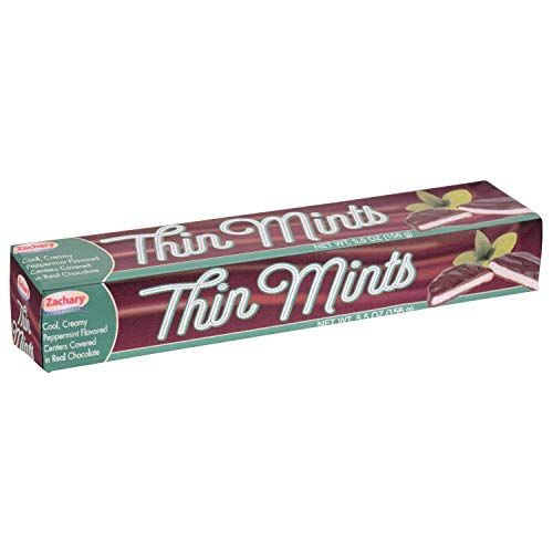 Zachary (1) Box Thin Mints - Cool Creamy Peppermint Flavored Centers Covered in Real Chocolate - Net Wt. 5.5 oz