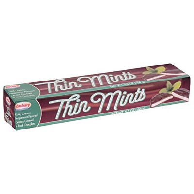Zachary (1) Box Thin Mints - Cool Creamy Peppermint Flavored Centers Covered in Real Chocolate - Net Wt. 5.5 oz