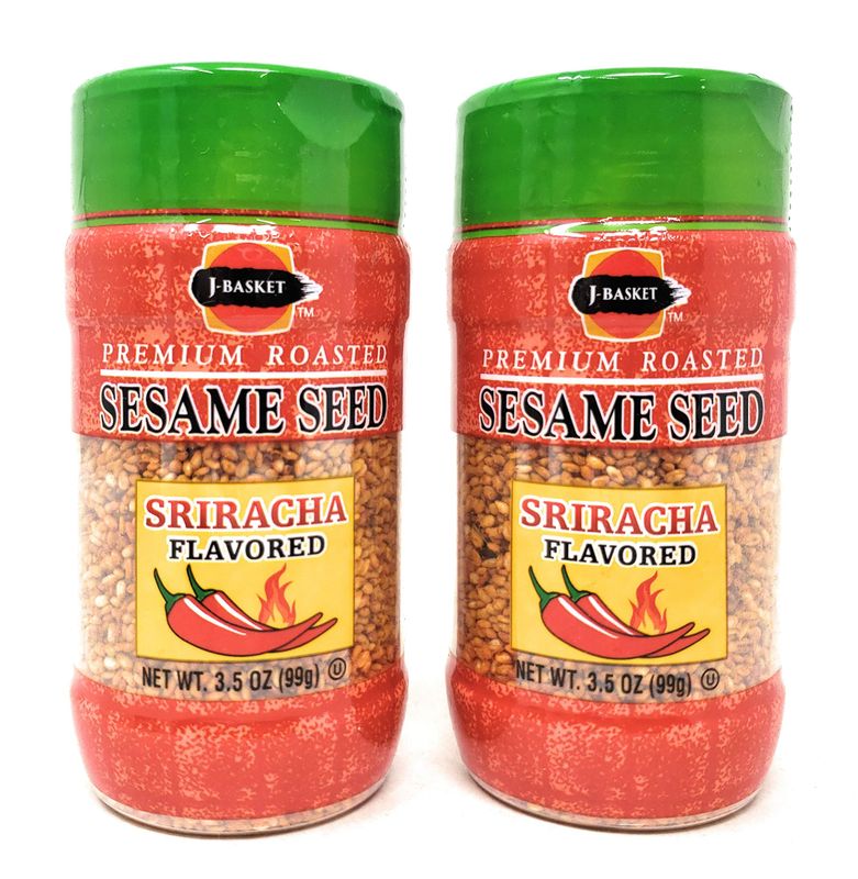 J-Basket Premium Roasted Sesame Seed Sriracha Flavored (2 Pack, Total of 7oz)