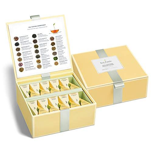 Tea Forte Tea Chests with 40 Handcrafted Pyramid Tea Infusers (Tea Tasting Asst)