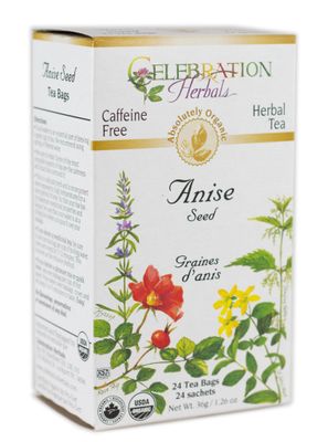 Celebration Herbals Organic Anise Seed Tea Caffeine Free, 24 Herbal Bags