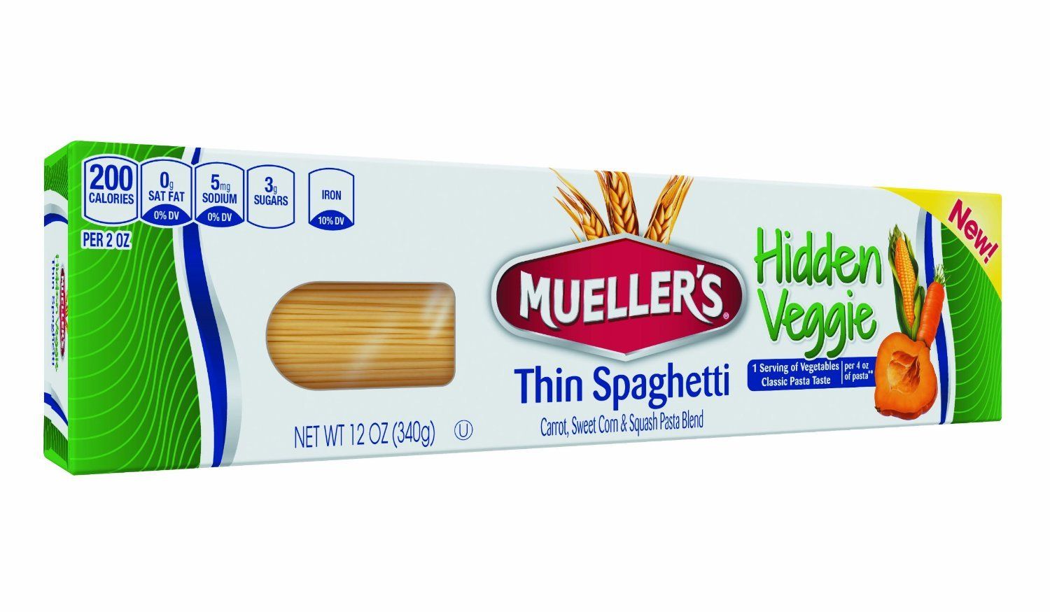Mueller&#39;s Thin Spaghetti Hidden Veggie 12 Oz (Pack of 6)