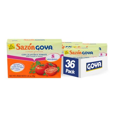 Goya Foods Sazn Seasoning with Cilantro &amp; Tomato, 1.41 Ounce (Pack of 36)