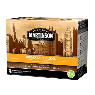 Martinson Single Serve Coffee Capsules, Breakfast Blend, Compatible with Keurig K-Cup Brewers, 24 Count