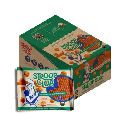 Stroop Club Gluten Free Caramel Stroopwafels - Original Dutch- Delight Caramel Waffle Cookies | Organic &amp; 100% Gluten Free Stroopwafels - 24 Waffle Cookies (12 Pack of 2)