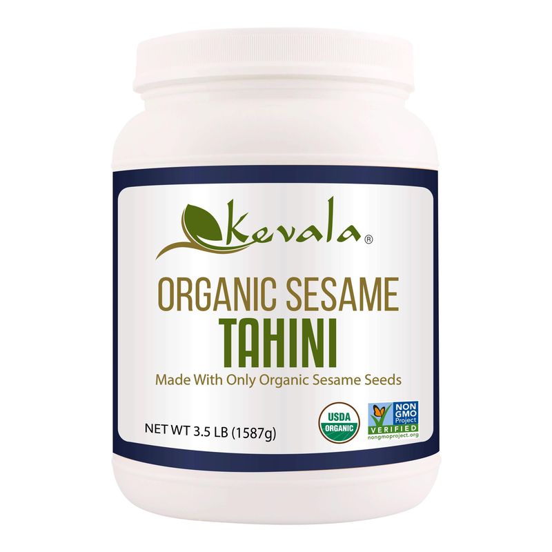 Kevala Organic Tahini - 3.5 lb - Sesame Seeds Tahini - Organic Tahini Paste - Tahini Cream - Tahini Hummus - Sesame Tahini - Sesame Paste - 1587 g