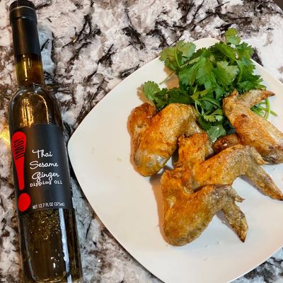 OMG! Gourmet Thai Sesame Ginger Dipping Oil | As found in Pike Place Market (Delicious, Perfect for breads, veggies, salads, and marinades), 375ml/12.7oz