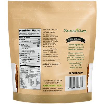Nature's Eats Halves, Pecan, 16 Ounce (Pack of 1)