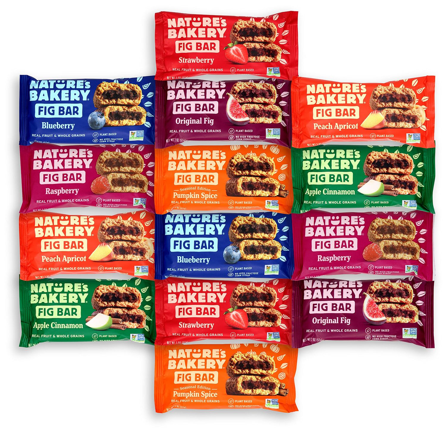Natures Bakery Fig Bars Variety Pack, Healthy Bars Variety Pack, 14 of Nature&#39;s Bakery Fig Bar | 14 pack| Niro Assortment, 28.0 Ounce