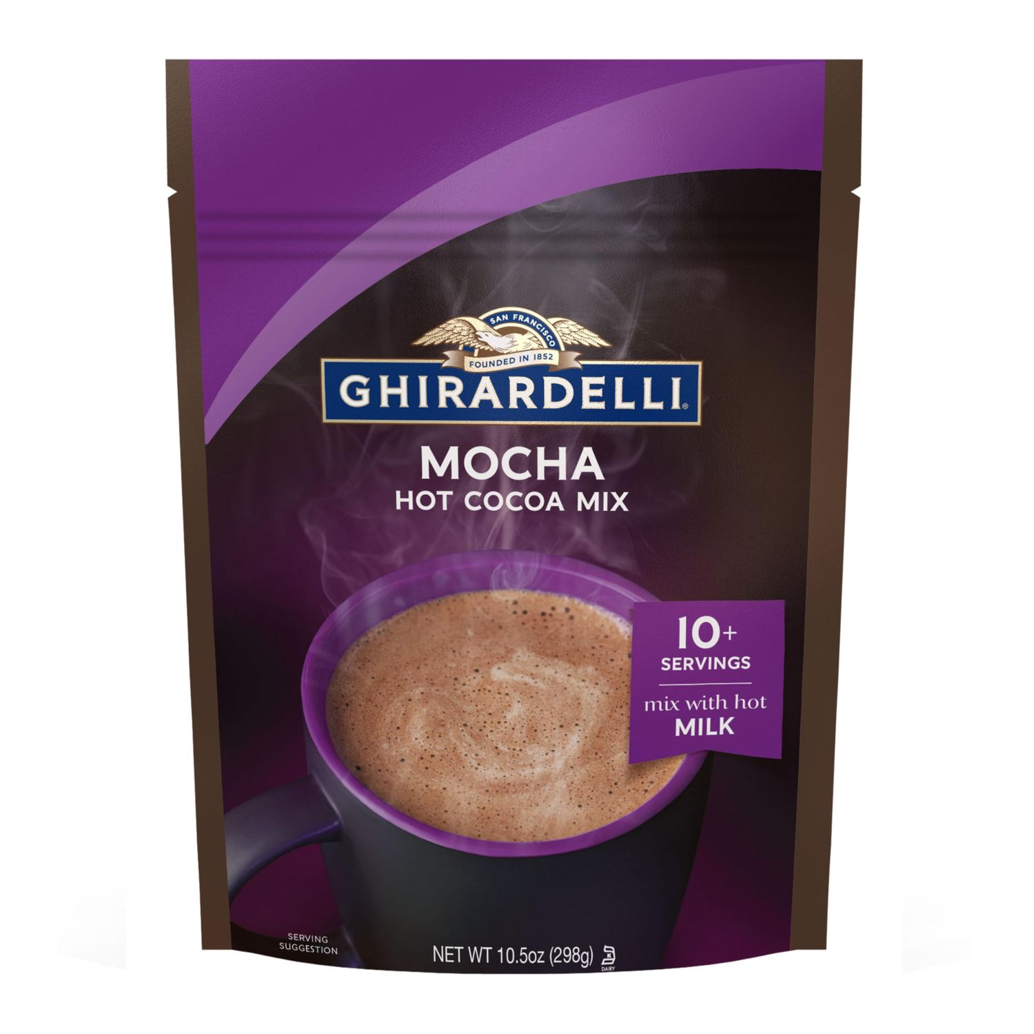 Ghirardelli Hot Chocolate Pouch, Mocha, 10.5 Ounce