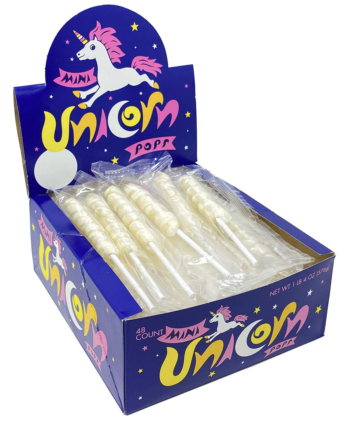 Adams &amp; Brooks, Inc. Unicorn Pops 48 Count Individually Wrapped Unicorn Lollipops Great for Party Favors, Candy Buffets (Vanilla (White))