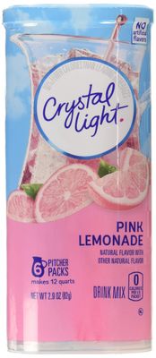 Crystal Light Pink Lemonade Drink Mix, 12-Quart 2.9-Ounce Canister (Pack Of 6)