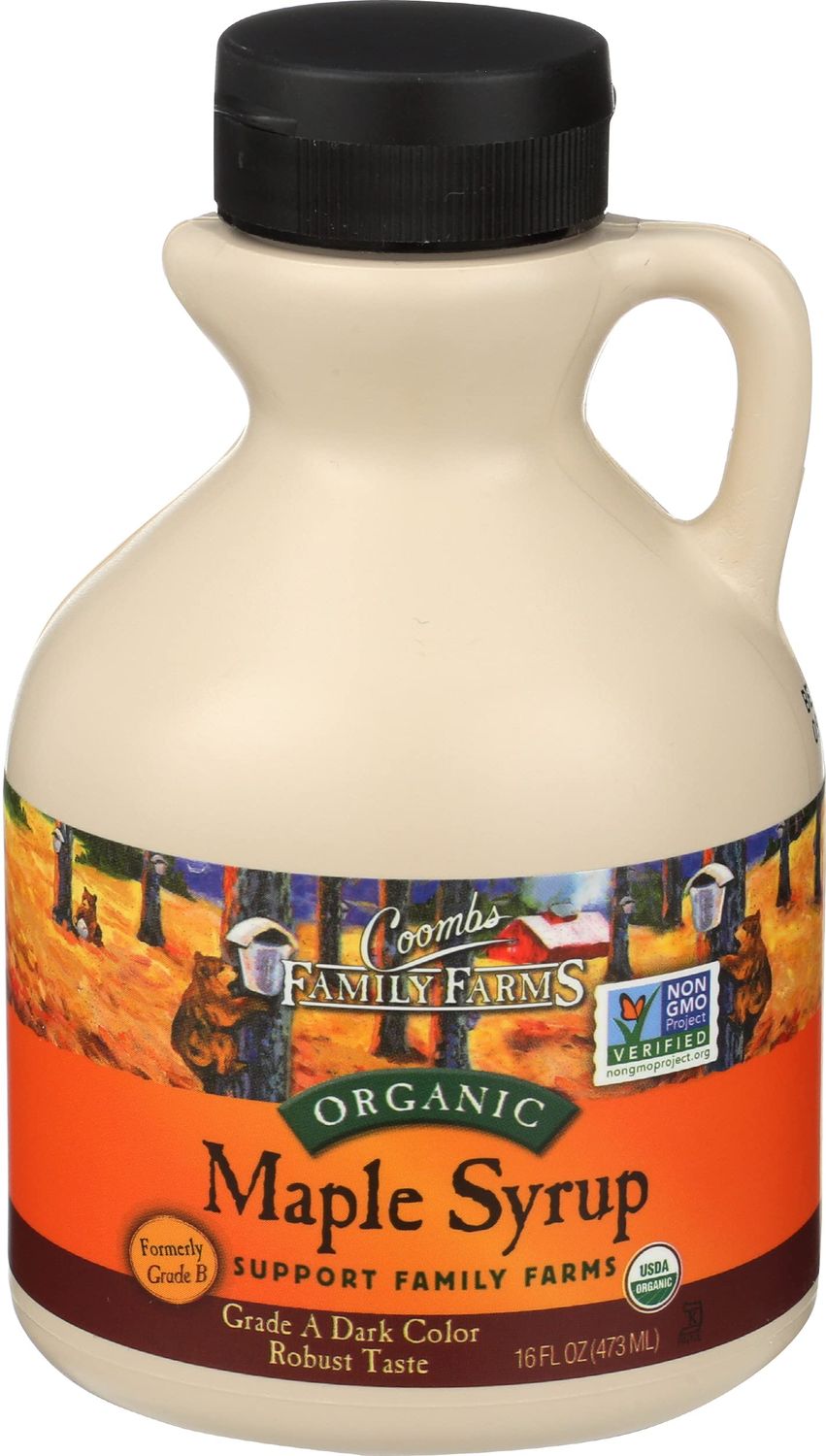 Maple Syrup, Organic Grade A, Dark Color, Robust Taste, 16 Fl Oz