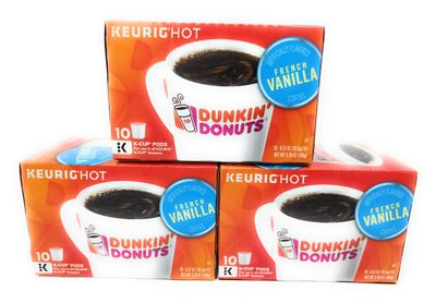 Dunkin&#39; Donuts K-Cups French Vanilla 10 Count (Pack of 3)