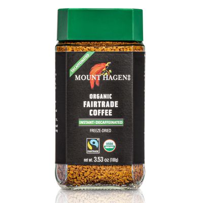 Mount Hagen Jar + Resealable Pouch Decaf Organic Freeze Dried Instant Coffee - Combo Pack | Eco-friendly, Fair-Trade, Medium Roast Arabica Beans [3.53oz Jar + 7.05oz Pouch]