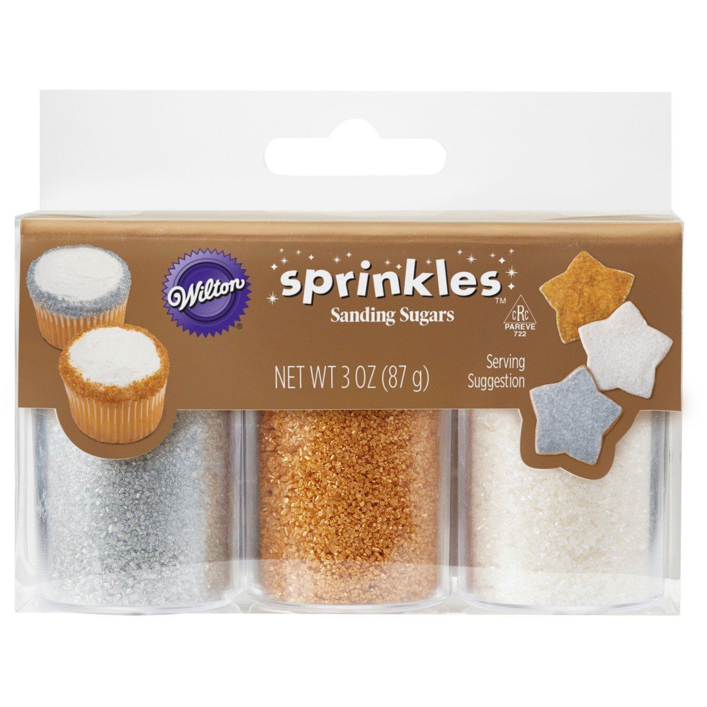 Wilton Sprinkles Sanding Sugars, White Sliver &amp; Gold, 3 Ounce (1 Pack)