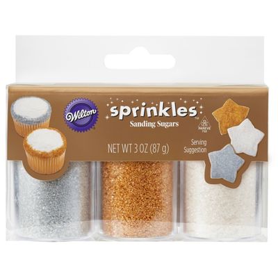 Wilton Sprinkles Sanding Sugars, White Sliver &amp; Gold, 3 Ounce (1 Pack)