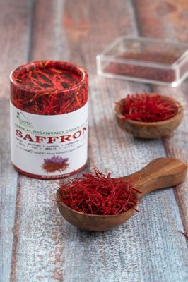 EXOTIC BioNaturals Saffron | Super Negin Grade A+ Saffron Spice | Non-GMO Verified Saffron Threads for Cooking Risotto, Paella, Bomba Rice, Golden Milk and Saffron Tea (28.35 Grams / 1 ounce )
