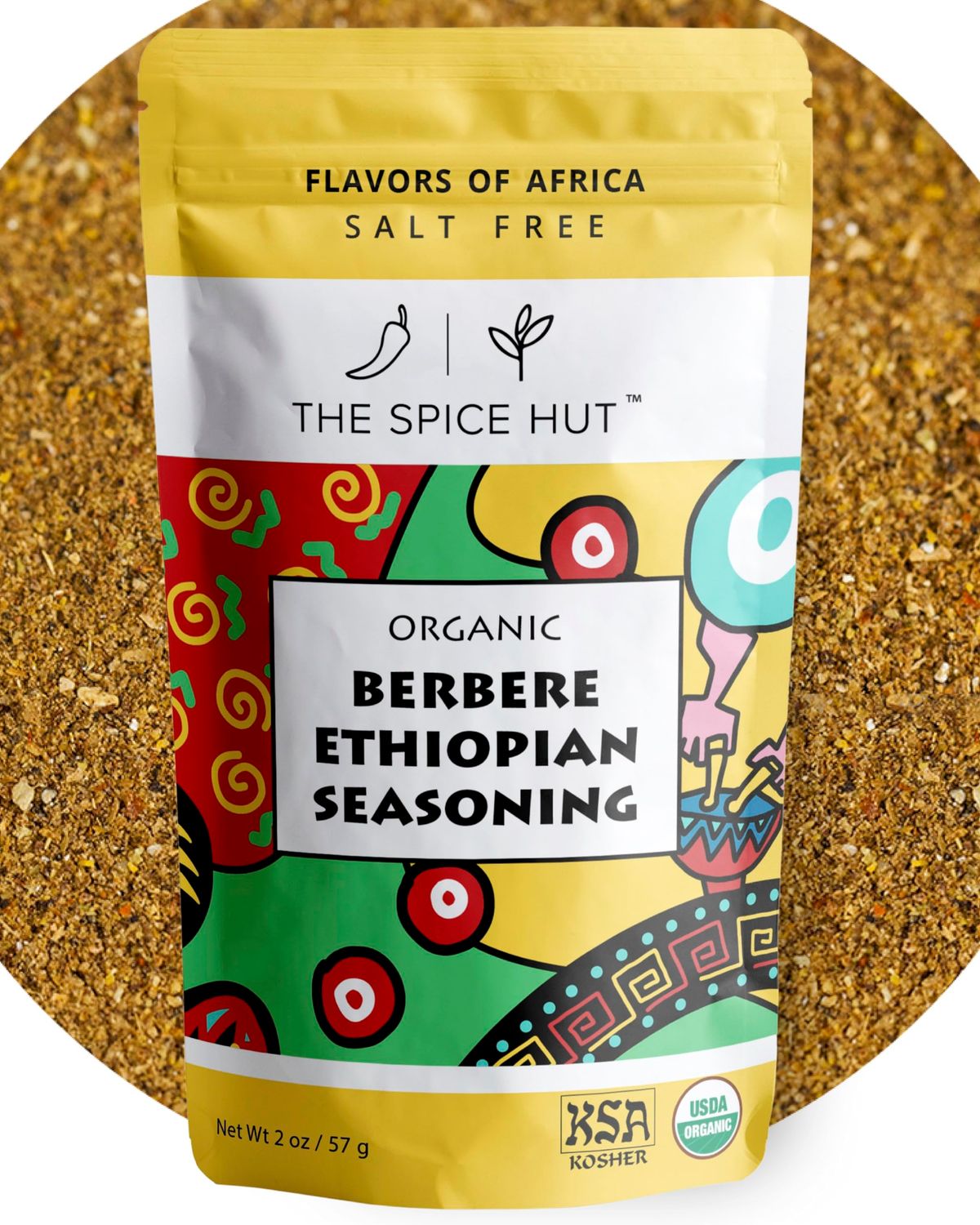 Berbere Ethiopian Organic Seasoning, Authentic African Cooking Spice Blend, The Spice Hut, 2 Ounce